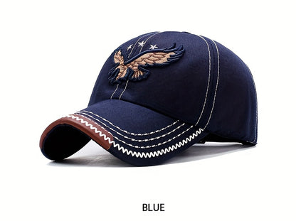 1pc Unisex Sunshade Breathable Baseball Cap With Eagle Embroidery For Outdoor Sport, Ideal choice for Gifts