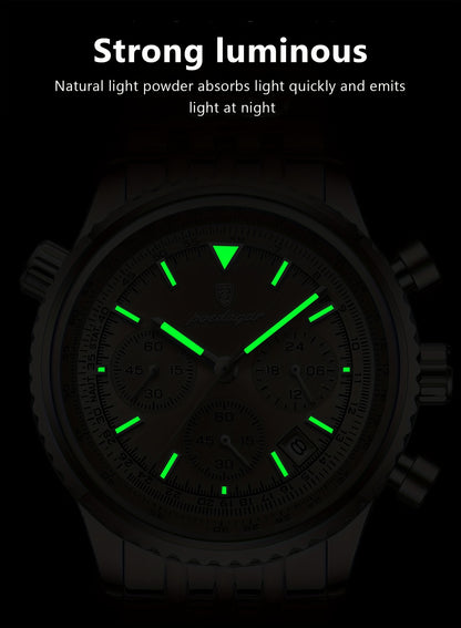 POEDAGAR New waterproof luminous calendar stainless steel ultra-thin Men's watch fashion students Korean business luxury youth chronograph quartz wristwatch., Perfect for Thanksgiving