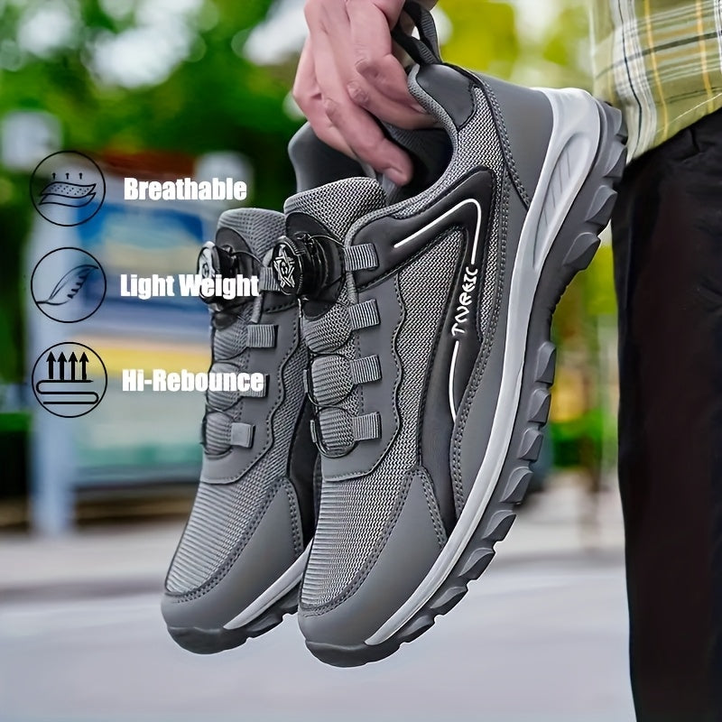 Men'S Lightweight Breathable Outdoor Walking Shoes - Low-Top Comfortable Sneakers with EVA Cushioning, Fabric Upper & Sole for Hiking, Jogging, Casual Wear - Black/White Striped Design, Hiking Shoes, Jogging Footwear, Stylish