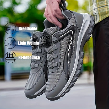 Men'S Lightweight Breathable Outdoor Walking Shoes - Low-Top Comfortable Sneakers with EVA Cushioning, Fabric Upper & Sole for Hiking, Jogging, Casual Wear - Black/White Striped Design, Hiking Shoes, Jogging Footwear, Stylish