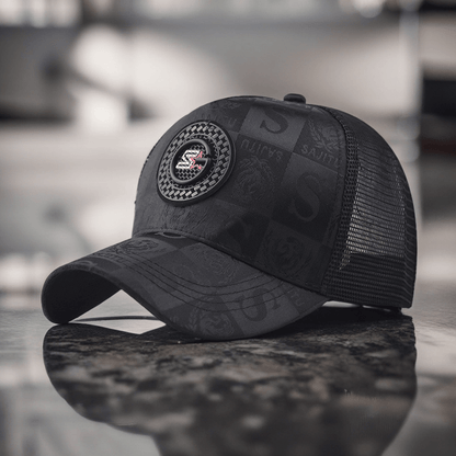 Retro Patchwork Embroidered Letter S Baseball Cap - Breathable Mesh Sun Hat for Men & Women, Checkered Duckbill Design, Summer Outdoor Fashion Hat with Wide Brim, Patches for Hats