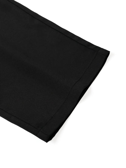 Men'S Casual Summer Crown Print Short Sleeve Button-Up Shirt & Pants Set - Black, Relaxed Fit, Non-Stretch Fabric, Lapel Collar, Stylish for Casual Attire, Casual Attire|Crown Print Design|Relaxed Fit Pants, Crown Shirt