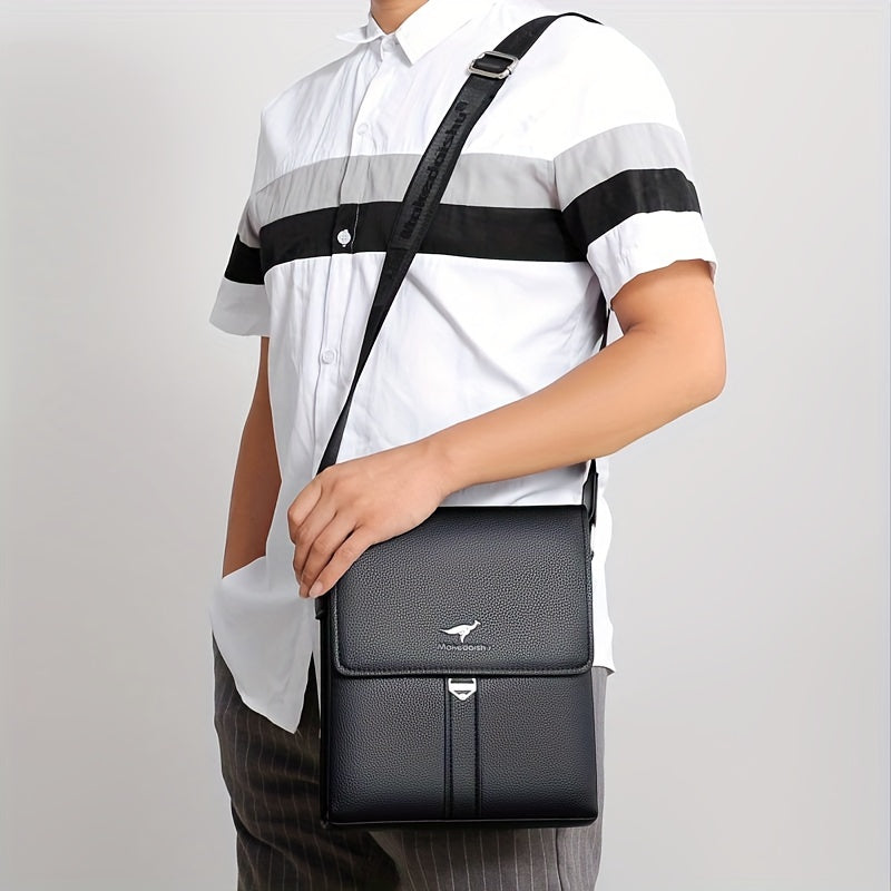 [Compact Size] Men's Crossbody Bag, Trendy Business Briefcase, Shoulder Messenger Bag for Travel and Work, Professional Document Carrier | Minimalist Briefcase | Secure Zip Closure