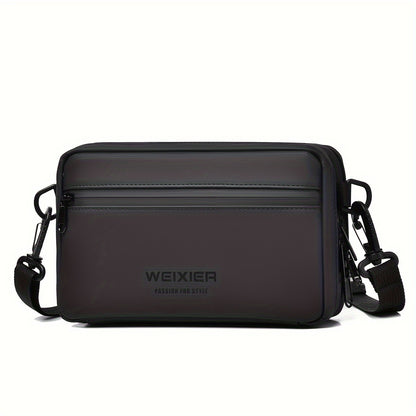 WEIXIER Men's Casual Nylon Handbag - Large Capacity with Adjustable Wrist Strap, Sleek Black for Daily Use, Valentine's Day Gift for Him, Outdoor Bag | Casual Style | Nylon Material