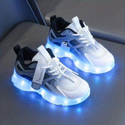Rechargeable Glow-in-the-Dark Shoes for Kids - Colorful Neon Sneakers with Light-Up Design, Lightweight & Durable for Street Dance, Nighttime Play, and Casual Wear, Shoes for Girls, Street Dance Footwear, Vibrant Neon Accents