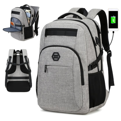 Travel Laptop Backpack, Business Slim Durable Laptop Backpack With USB Charging Port And Trolley Cover, Male And Female College High School Laptop Bag For 15.6 Inch Laptop