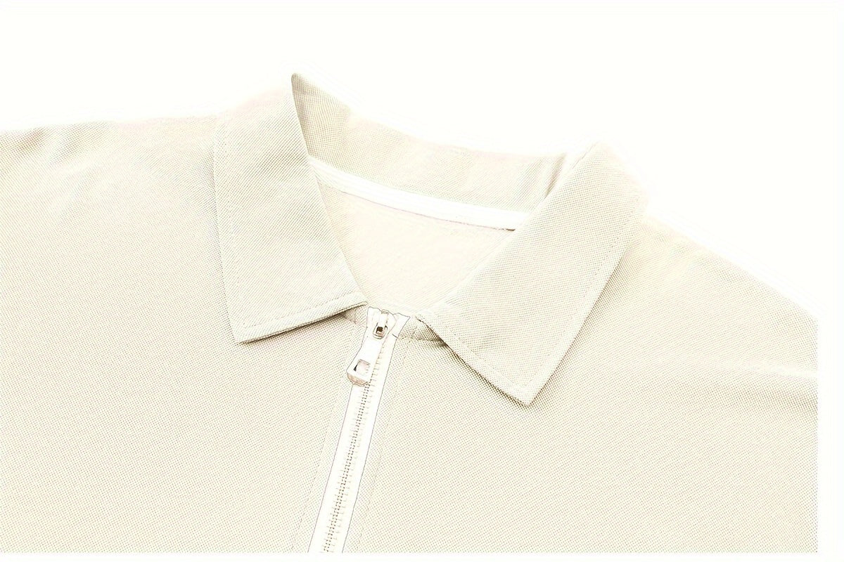 Men's Slim-Fit Casual & Joggers Set - Breathable Polyester, Short Sleeve, Summer Outdoor Wear
