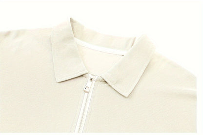 Men's Slim-Fit Casual & Joggers Set - Breathable Polyester, Short Sleeve, Summer Outdoor Wear