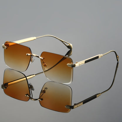 Unisex Classic Trendy Frameless Sunglasses for Outdoor Driving, Fishing,, Party, Travel, and Business Fashion Eyewear