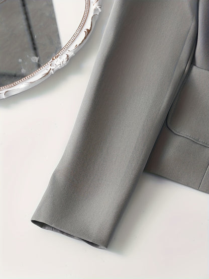 BK052044 Elegant Suit Jacket and Waist-Tie Loose Straight-Leg Wide-Leg Pants Women's Two-Piece Suit