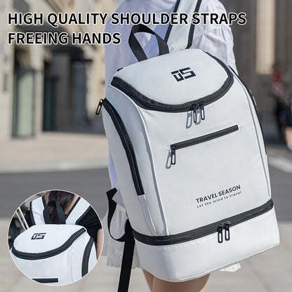 TRAVEL SEASON Large Capacity Sports Backpack - Durable Polyester, Wet/Dry Separation, Multi-Compartment Gym Tote Bag for Men and Women, Travel Backpack