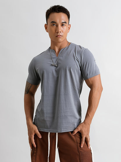 Men's Quick-Dry Gym T-Shirt - Muscle Crew Neck Workout Shirt, Stretch Athletic Tee for Weightlifting, Running, Training - Non-See-Through Muscle Builder Top (Hand Wash/Dry Clean) - Ideal for Gym & Casual Outfits, Gym Shirt, A