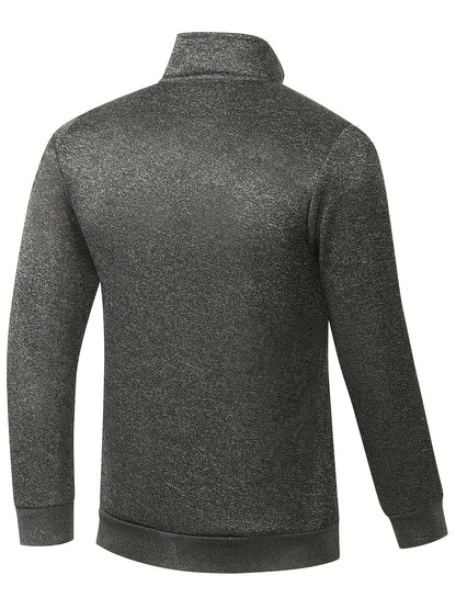 2025 Men'S Athletic Set - White & Black, Long Sleeve, Collared, Non-Stretch Fabric, with Pockets, for Spring/Fall, Casual Sportswear, Casual Sportswear|Modern Athletic|Pocketed Jacket
