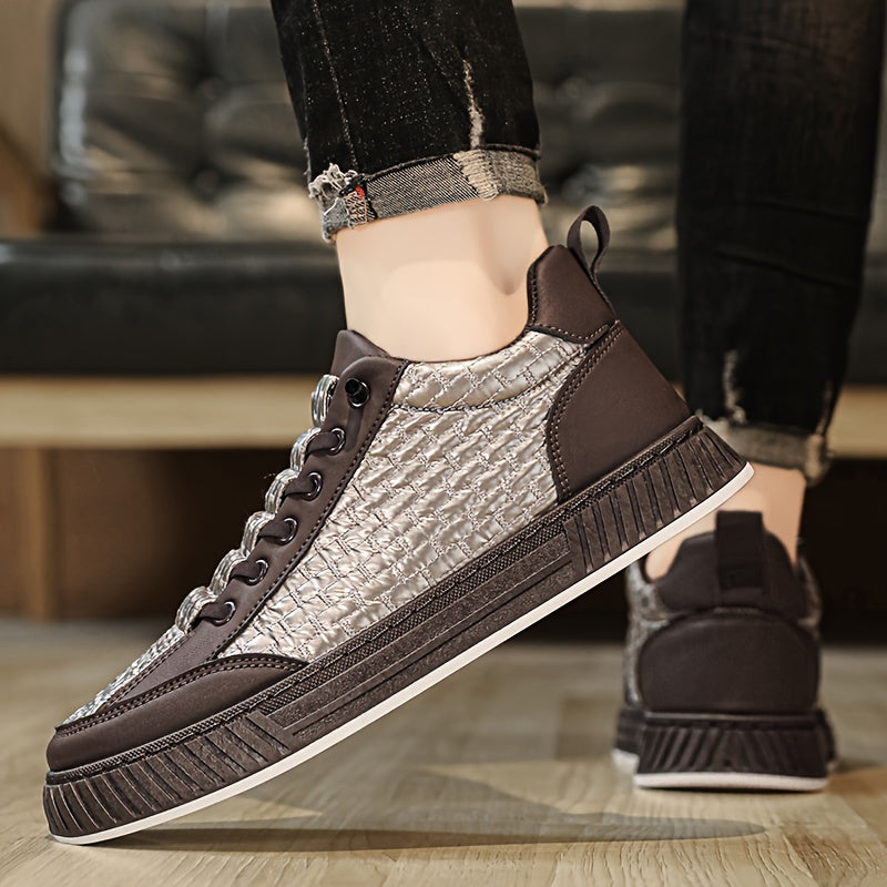[Urban Appeal] Trendy Solid Color Low Top Sneakers, All-Season Lace-Up Casual Shoes with Faux Upper, Fabric Inner, Rubber Sole, and Comfortable Cloth Insole, Versatile Trainers | Modern Sneakers | Durable Rubber Sole