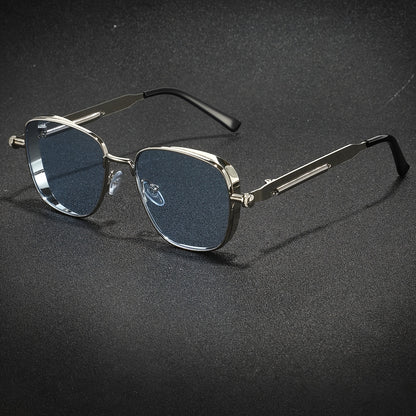 1 retro style, metallic texture, exquisite fashion glasses, unisex decorative dark sheet, suitable for parties and daily wear