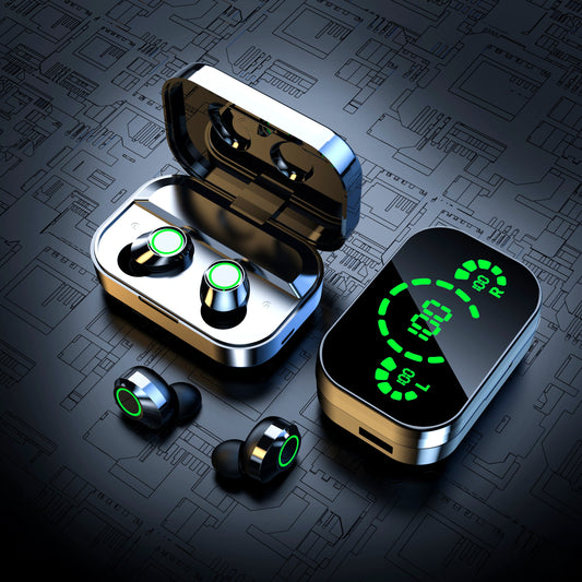 Hi-Fi Sound Wireless Earbuds with LED Charging Case, Touch Control, Noise-Canceling In-Ear Headphones, Wireless Connectivity, Quick Charge Compatible, Voice Call Noise Reduction, and Battery Indicator - Ideal for Gaming & Spo