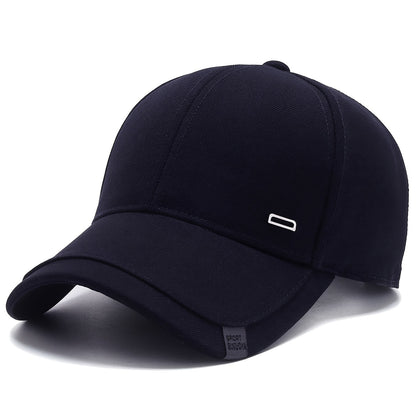 1pc Men's Casual Geometric-Pattern Baseball Cap with Square Silvery Buckle, 100% Polyester Lightweight Adjustable Sun Protection Hat for Spring/Autumn Travel and Beach Parties