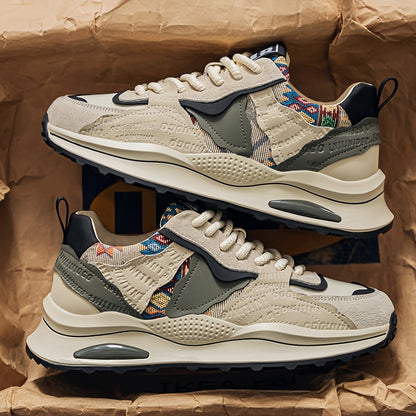 Men's Lightweight Casual Sneakers - Breathable PU Upper, Cushioned PVC Sole, Lace-Up Low-Top Design for Streetwear & Outdoor Comfort - All-Season Versatile Shoes, Everyday Footwear, Sleek Athletic Design, Fabric Lined Interio