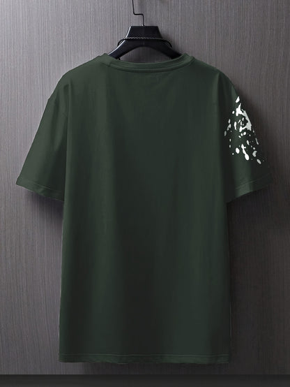 Men's Flat Shoulder Casual Butterfly Print Short Sleeve T-Shirt XT7119