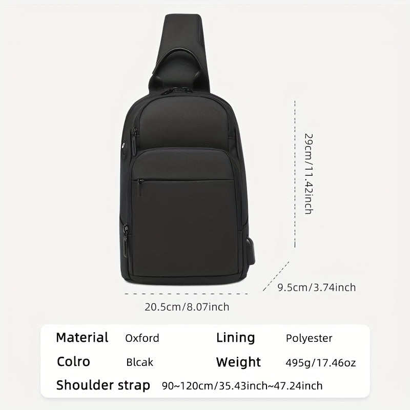 1pc Men's Fashion Crossbody Bag, Oxford Cloth Multifunctional Shoulder Bag