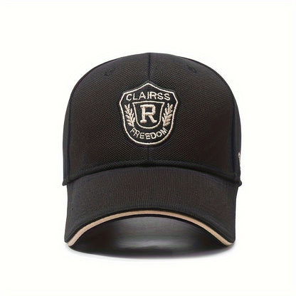 Four seasons hats baseball caps for men and women R letter Joker hat badge wide-brimmed visor
