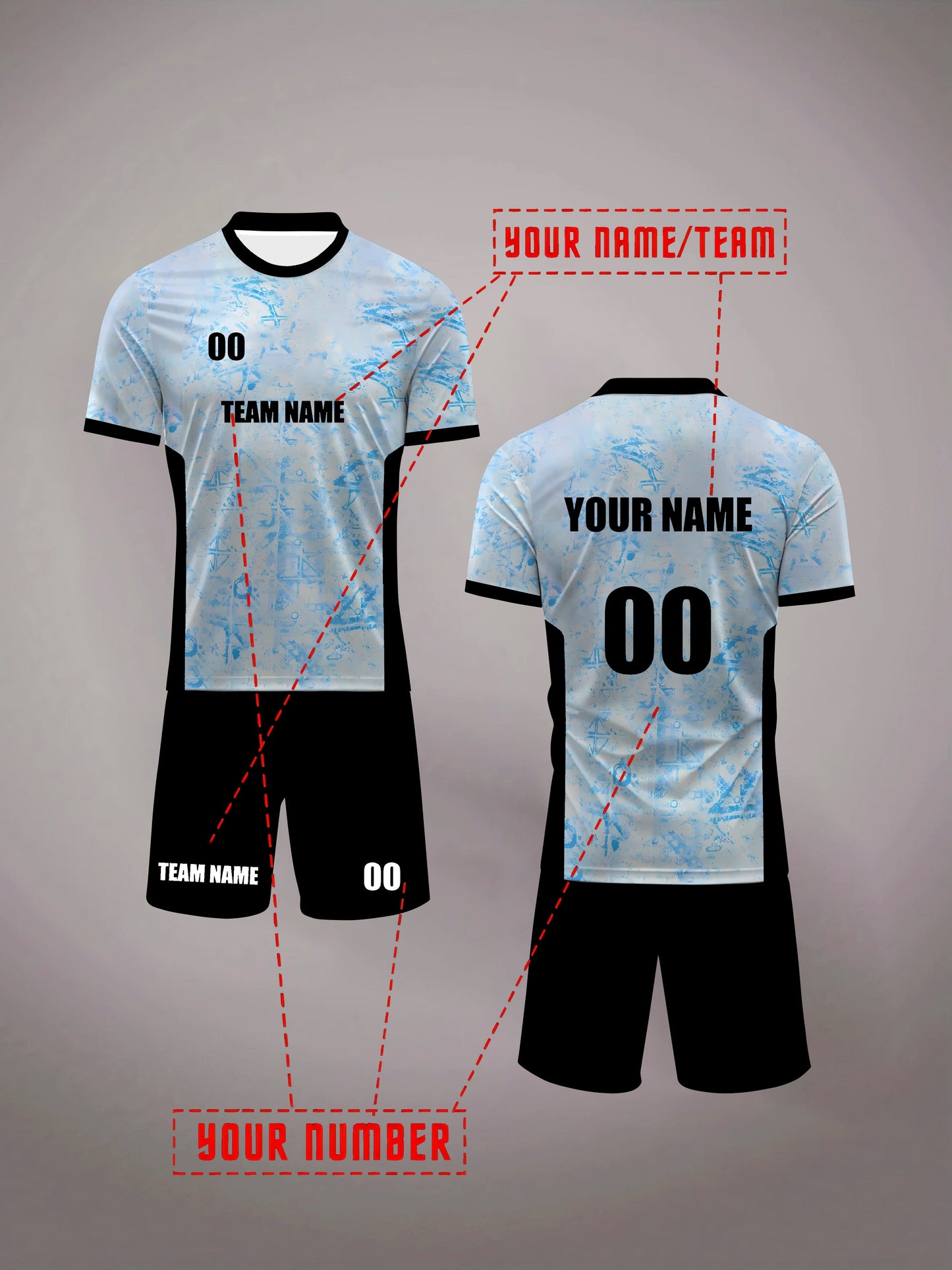 Portugal Ronaldo Round Neck T-Shirt Football Kit Men's Custom Name and Number Adult Jersey New Style Student Competition Team Training Sports Set Comfortable Breathable Quick-Dry Moisture-Wicking Two-Piece Top Bottoms