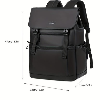 Stylish Men's Large Capacity Backpack - Perfect for Daily Commute, Business Travel & Casual Outings | Durable Fabric, No Battery Required