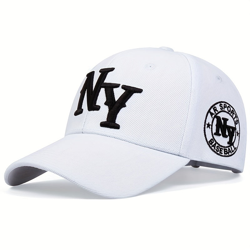 1pc Unisex Sunshade Adjustable Casual Baseball Cap With NY Pattern For Spring And Autumn Travel Seaside Party