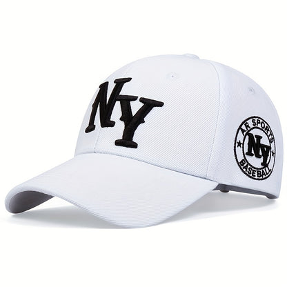 1pc Unisex Sunshade Adjustable Casual Baseball Cap With NY Pattern For Spring And Autumn Travel Seaside Party