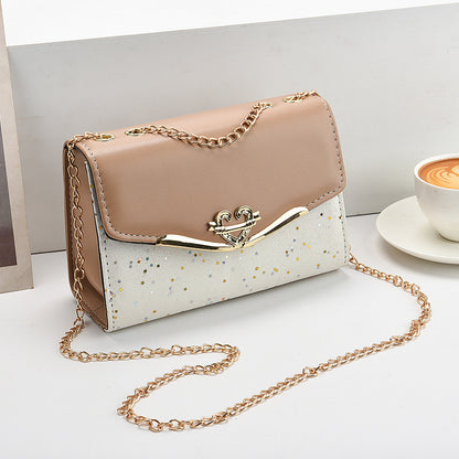Fashionable New Women'S Shoulder Bag. This One Is a Crossbody Bag with Six Color Options to Choose From. It Is Fashionable Bohemian Beige PU Crossbody Bag with Tassel Charm - City Style Flip-Top Shoulder Bag with Metal Chain