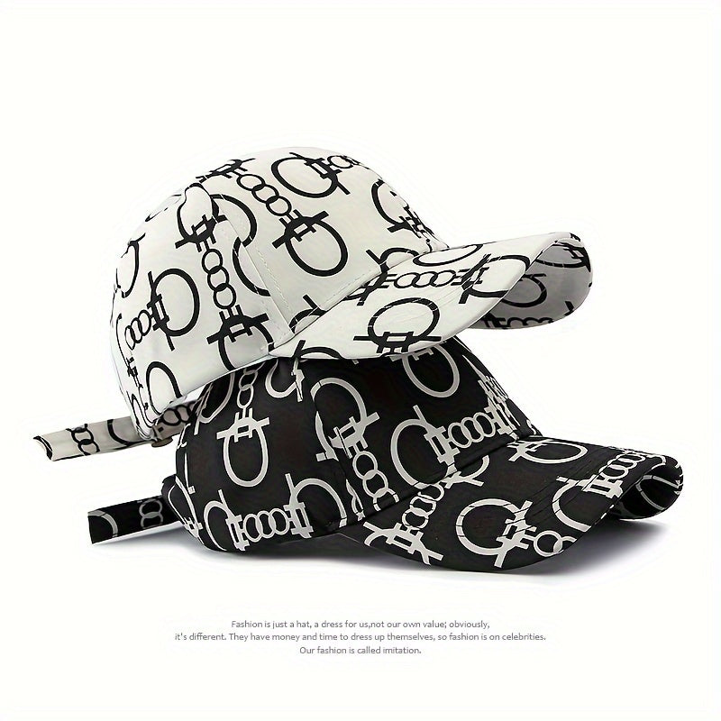 Men'S & Women'S Breathable Baseball Cap - Adjustable, Stylish Black with White Skull & Crossbones Print, Perfect for Spring & Summer, Casual Headwear | Skull Print Cap | Breathable Fabric