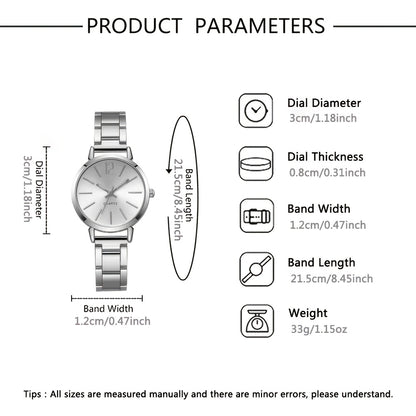 1pc Women's Fashionable Elegant Quartz Watch, Suitable for All Occasions: Mother's Day, Valentine's Day, Back-to- Season, Halloween, Christmas, Ramadan Gift (Box Not Included)