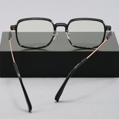 1 Pair Unisex Square Light-Sensitive Color-Changing Glasses for Phone & Computer - Stylish and Versatile Eyewear