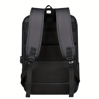Stylish Men's Business Backpack - Large Capacity, Multi-Layer with Zippers, Durable Oxford Material, Perfect for Daily Commute & School