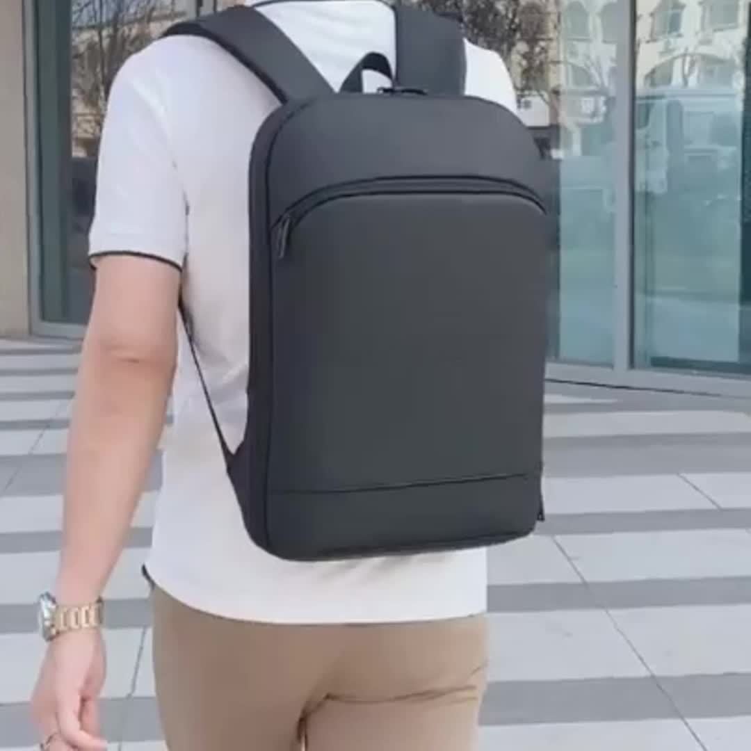 Business Style Expandable Backpack, Faux Leather, Durable Smooth Zipper, Multi-Pad Laptop Bag, Casual Daypack, Suitable for Daily Commute, Outdoor Business Travel, Ideal Gift for Holidays, Black, Dark Grey, Light Grey Options