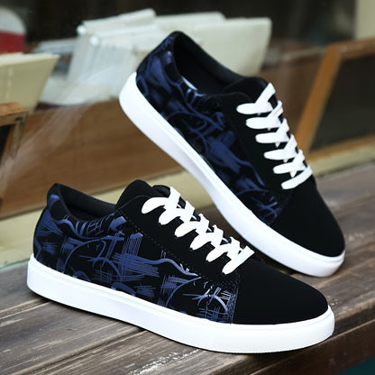 Men's Trendy Street Style Low Top Skateboard Shoes, Comfy Non Slip Lace Up Casual Sneakers For Men's Outdoor Activities