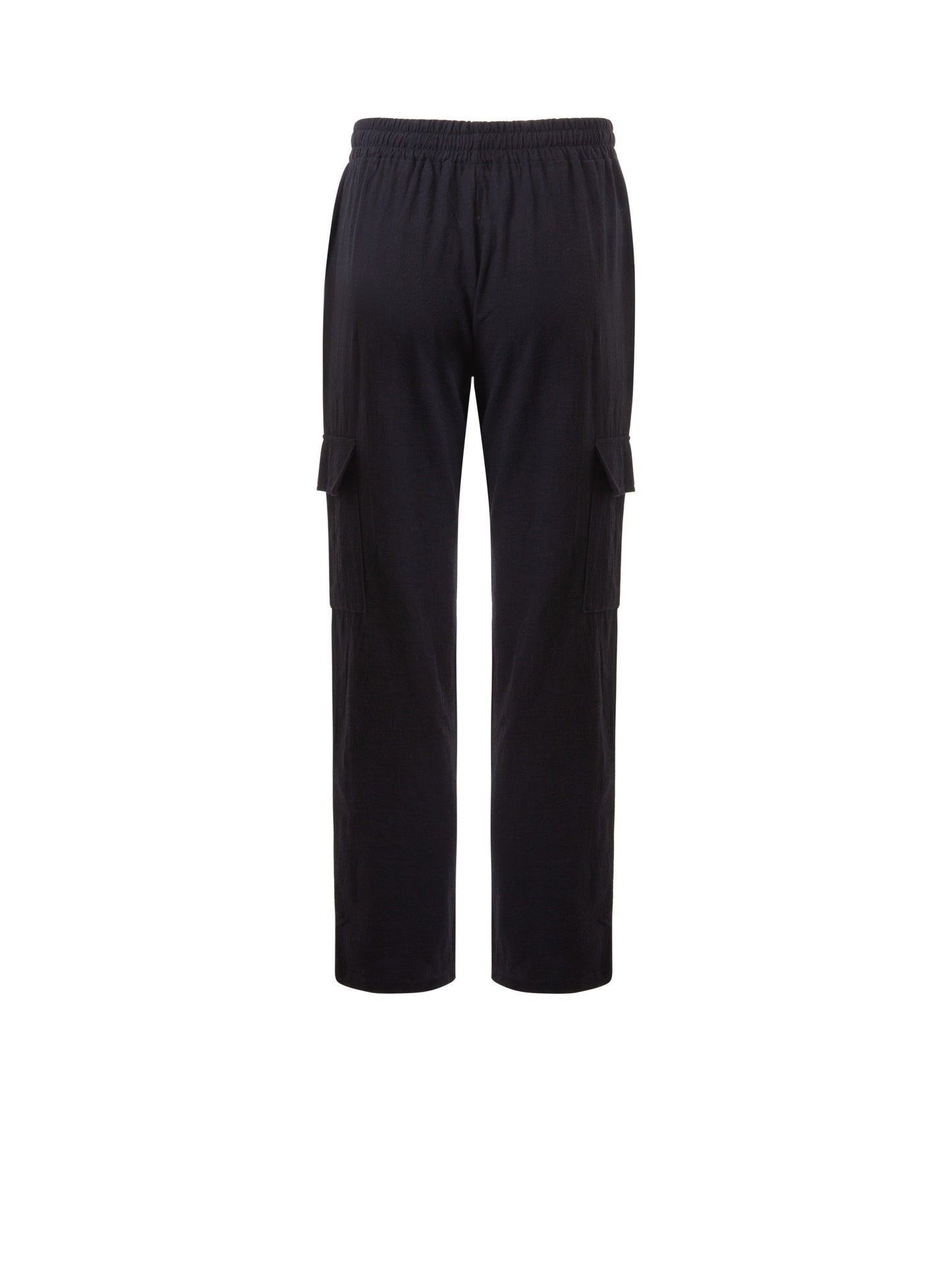 Solid Retro Men's Cotton And Linen Drawstring Long Trousers With Multiple Pockets, Outdoor Daily