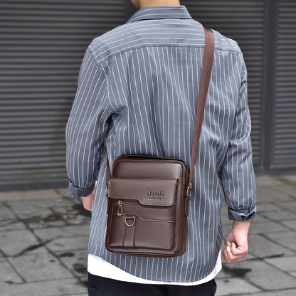 New Men's Crossbody Bag Messenger Bag with Mahogany Pattern Large Capacity Design PU Material Men's Casual Retro Adjustable Shoulder Bag for Going Out Valentine's Day Gift for Husband or Boyfriend