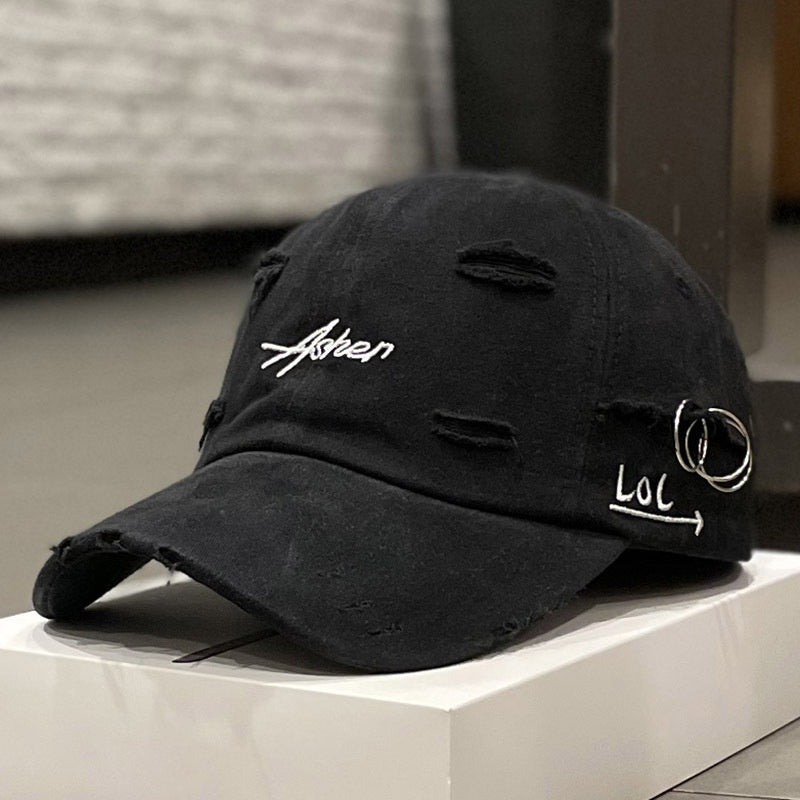 Distressed Baseball Cap - Soft Top, Sun Protection, Retro Street Style, Lightweight Polyester, Adjustable Fit for Men and Women, Perfect for Spring and Autumn, Spring Cap | Retro Streetwear | Lightweight Cap