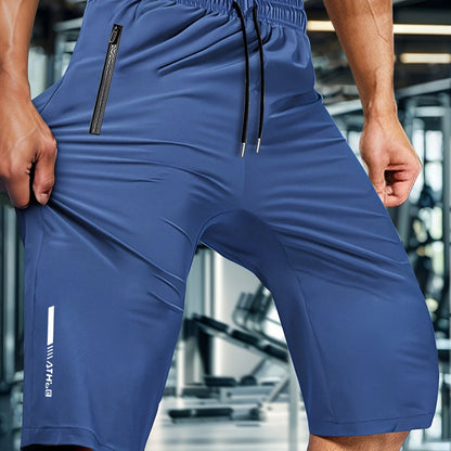 Men'S Summer Capri Pants Made from Highly Elastic Fabric, Featuring a Stylish Drawstring Elastic Waistband And Zip Pockets, Suitable for Casual Sports, Outdoor Activities, And Everyday Wear.