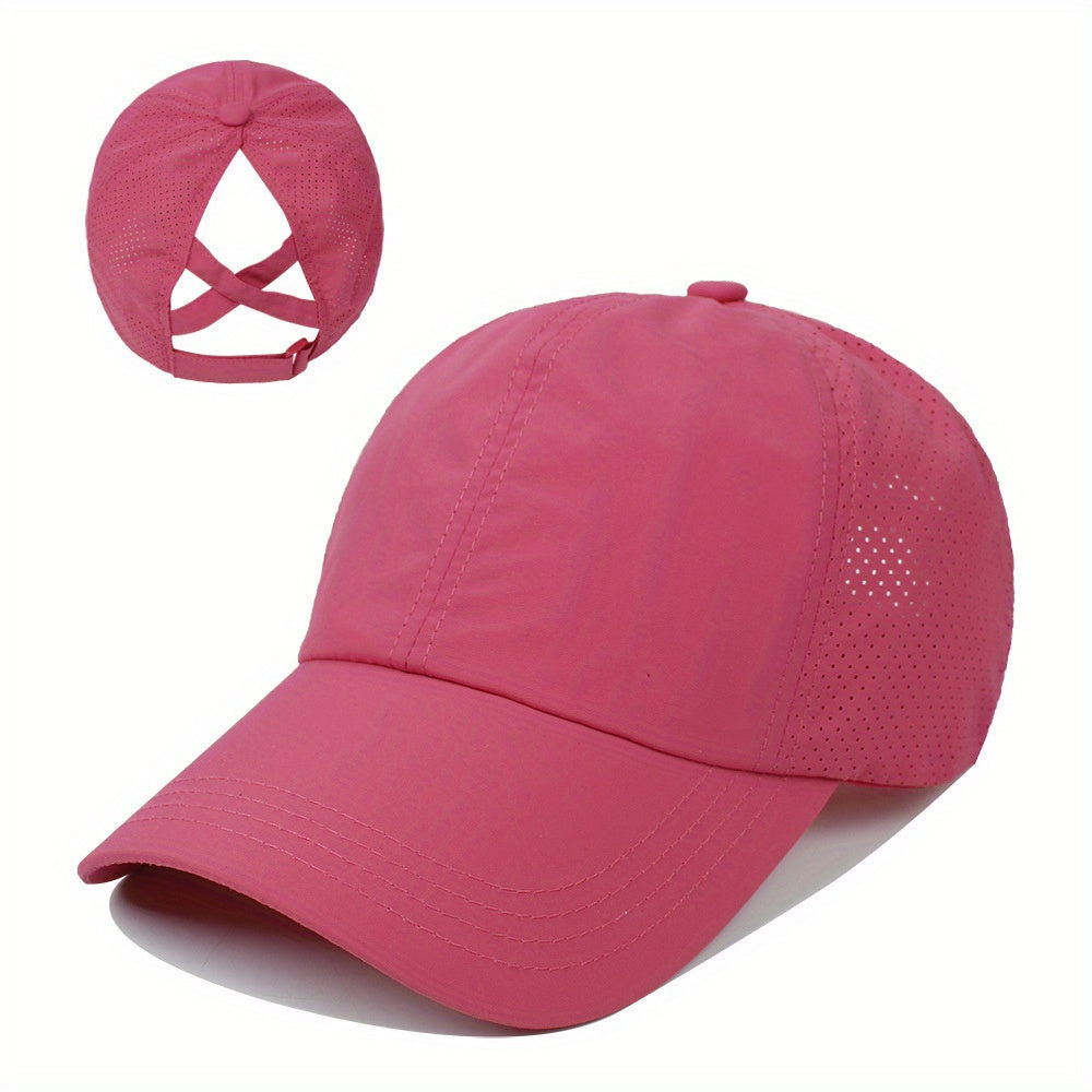 1x Summer Ponytail Baseball Cap, Women's Sports Hat Camping Hat Hiking Hat Christmas Gift