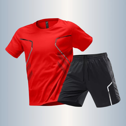Men'S Lightweight Running Set - Breathable, Quick-Dry Athletic Wear with Zipper Pockets, Ideal for Outdoor Fitness & Training, Casual Sportswear|Casual Sportswear, Athletic Wear