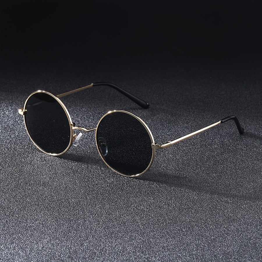 Men'S Round Frame Y2K Fashion Glasses Steampunk Style, PC Lenses, Stainless Steel Frame, Decorative, General Decorative Glasses, Daily Leisure, Easter, St. Patrick'S Da