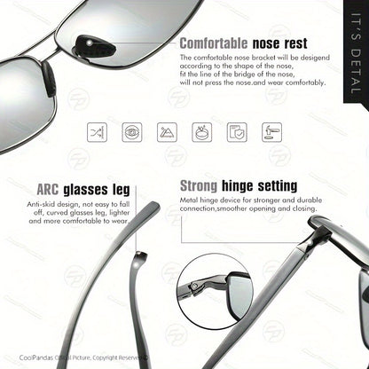 Coolpandas Brand Top Photochromic Glasses for Men And Women, Polarized Chameleon Glasses for Outdoor Sports, Fishing, Driving Goggles with Anti-Glare Features.