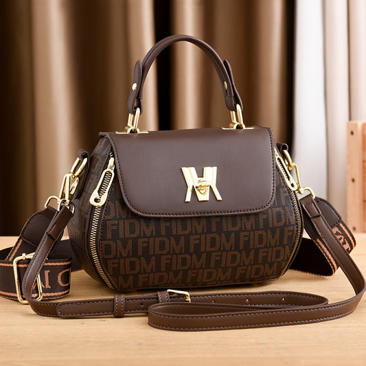 Vintage PU Crossbody Bag, Retro Shoulder Bag, Women's Fashion Handbag & Satchel Purse