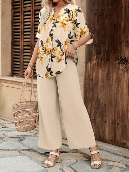 Vintage Print Two-Piece Set