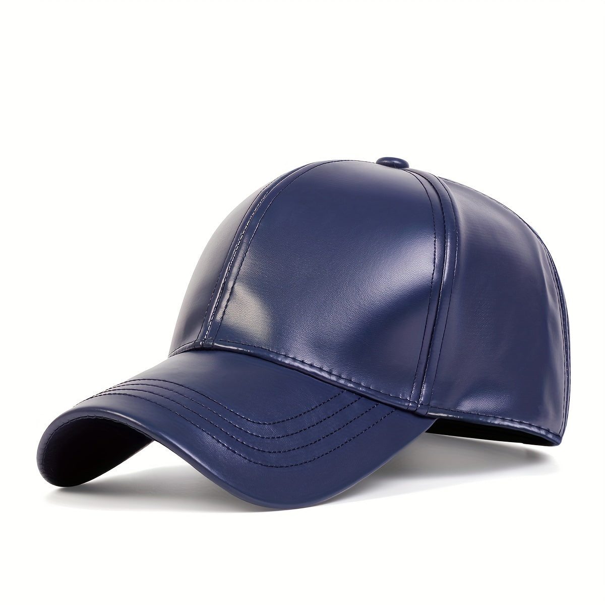 1pc Men's PU Leather Baseball Cap For Autumn And Winter