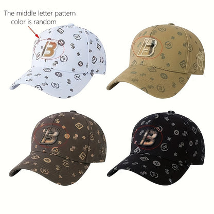 Embroidered Letter B Spring Autumn Casual Duckbill Cap Unisex Baseball Hat New Fashion Lightweight Adjustable Hat