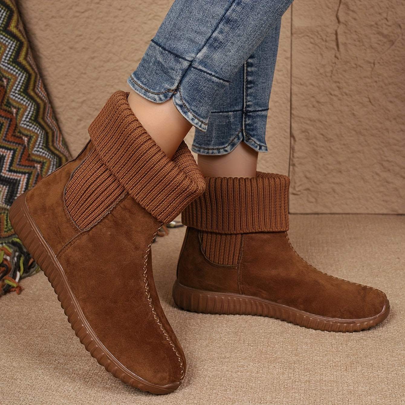 Women's Solid Color Short Boots, Fashion Slip On Ankle Boots, Women's Comfortable Boots
