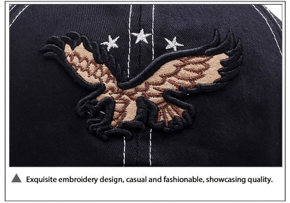 1pc Unisex Sunshade Breathable Baseball Cap With Eagle Embroidery For Outdoor Sport, Ideal choice for Gifts